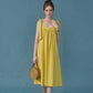 Backless Linen Maxi Slip Dress AVIGNON Wide Straps
