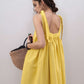 Backless Linen Maxi Slip Dress AVIGNON Wide Straps