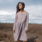 Beige Bow Detail Linen A-Line Dress ROUEN for Everyday