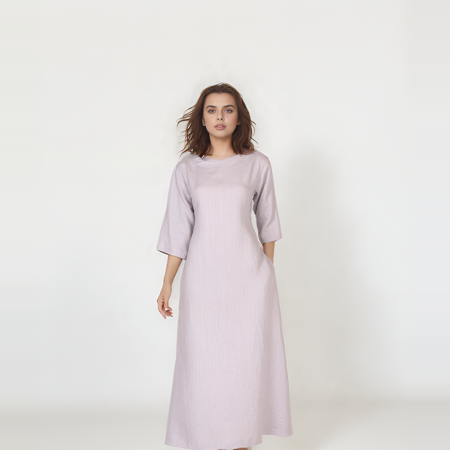 Belgian Linen Elegant Maxi Dress MALAGA