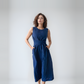Belted Sleeveless Linen Summer Dress MARSEILLE