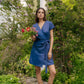 Belted V-Neck Linen Wrap Dress ALBI for Summer