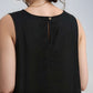 Black High-Low Hem Linen Midi Dress AMIENS for Everyday