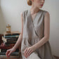 Boho Sleeveless Linen Dress SEDONA V-Neck Pockets