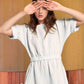 Crew Neck A-Line Linen Midi Dress MULHOUSE