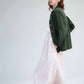 Elastic Waist Midi Linen Skirt NANCY for Summer