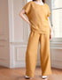 Elastic Waist Linen Lounge Pants AVIGNON with Ties
