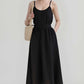 Gathered Linen Midi Skirt MULHOUSE in Black Waist