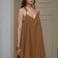 Halter Linen Mini Dress BLOIS Open Back Tie