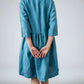 Handmade Pocket Linen Midi Dress AMIENS Casual