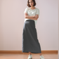 High-Waisted A-Line Linen Skirt BANFF Long Fit