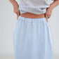 High Waist Maxi Linen Skirt TROYES in Light Blue