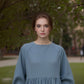 Linen Dress DIJON in Blue Long Sleeve