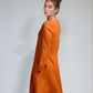 Long Sleeve Linen Dress LILLE Wide Trapeze Pockets