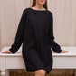 Long Sleeve Linen Shift Dress NIMES in Pink Pockets