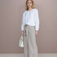 Long Wrap Linen Maxi Skirt ROUEN High Waist Flowy
