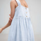 Loose Summer Linen Dress TOULOUSE in Sky Blue