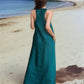 Mustard Pocket Linen Maxi Dress PORTO for Plus Size