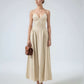 Natural Sleeveless Linen Maxi Dress NANCY for Vacation