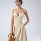 Natural Sleeveless Linen Maxi Dress NANCY for Vacation
