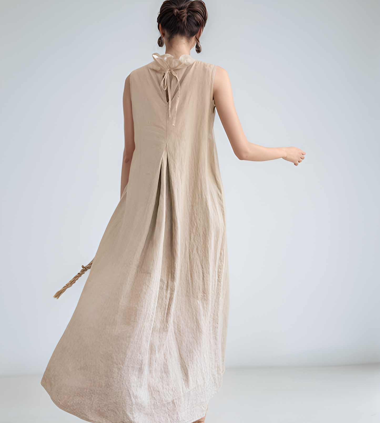 Oversized Boho Linen Maxi Dress GRENOBLE for Plus Size