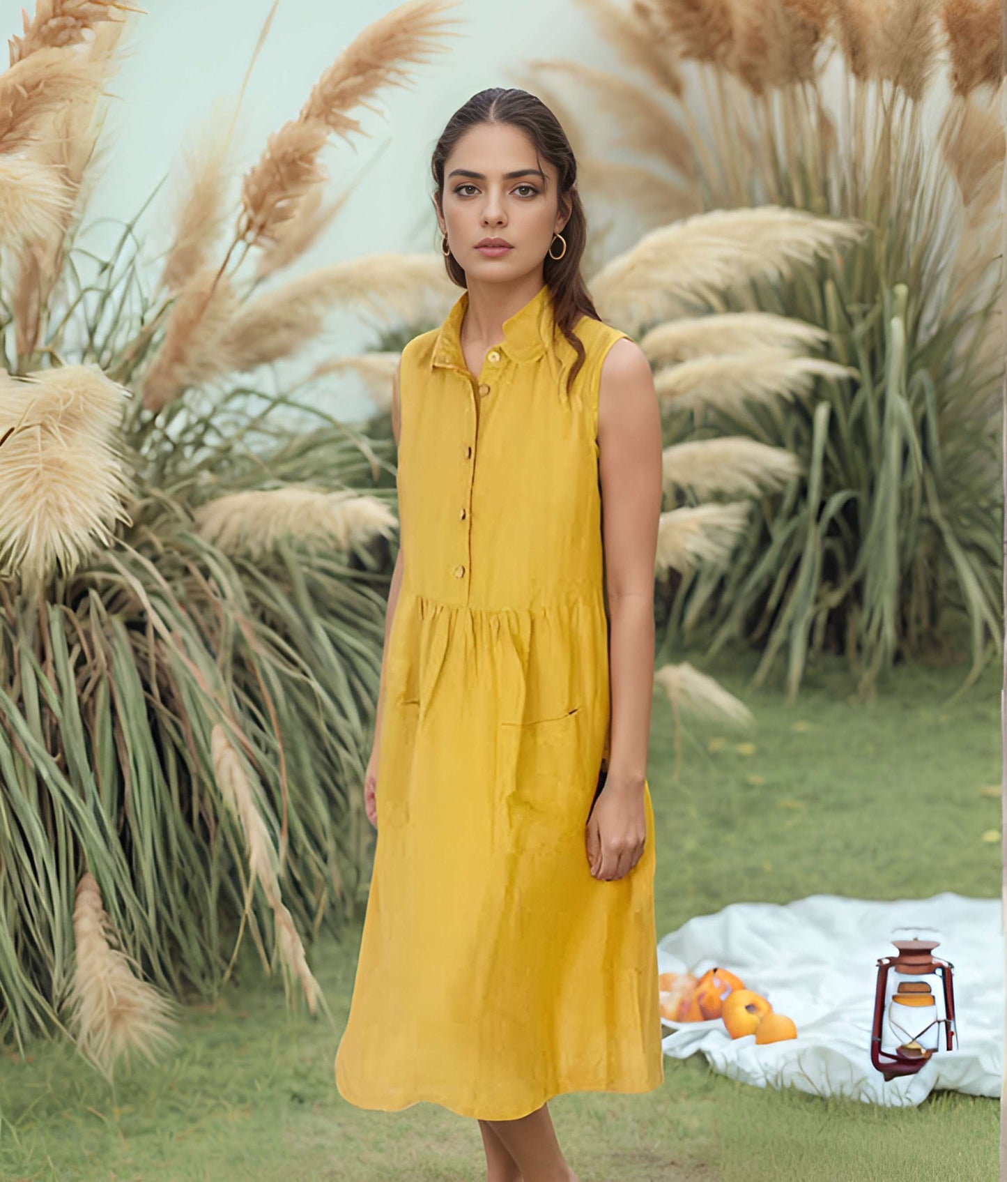 Palm Springs Style Linen Shirt Dress SORRENTO Maternity