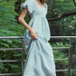 Puffy Maxi Linen Dress RENNES Romantic Loose
