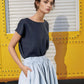 Ruffle Midi Linen Skirt ANNECY with Pockets for Women