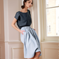 Ruffle Midi Linen Skirt ANNECY with Pockets for Women