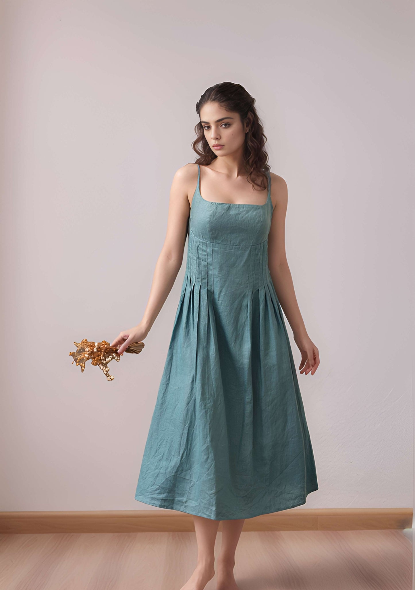 Sleeveless Linen Sun Dress TOULON for Beach Weddings