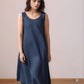Sleeveless Loose Linen Swing Dress LIMOGES for Summer