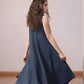 Sleeveless Loose Linen Swing Dress LIMOGES for Summer