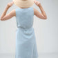 Sleeveless Shift Linen Dress GENEVA in Light Blue