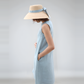Sleeveless Shift Linen Dress GENEVA in Light Blue