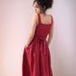 Sleeveless Linen Midi Dress CAEN with Bow Pockets