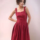 Sleeveless Linen Midi Dress CAEN with Bow Pockets