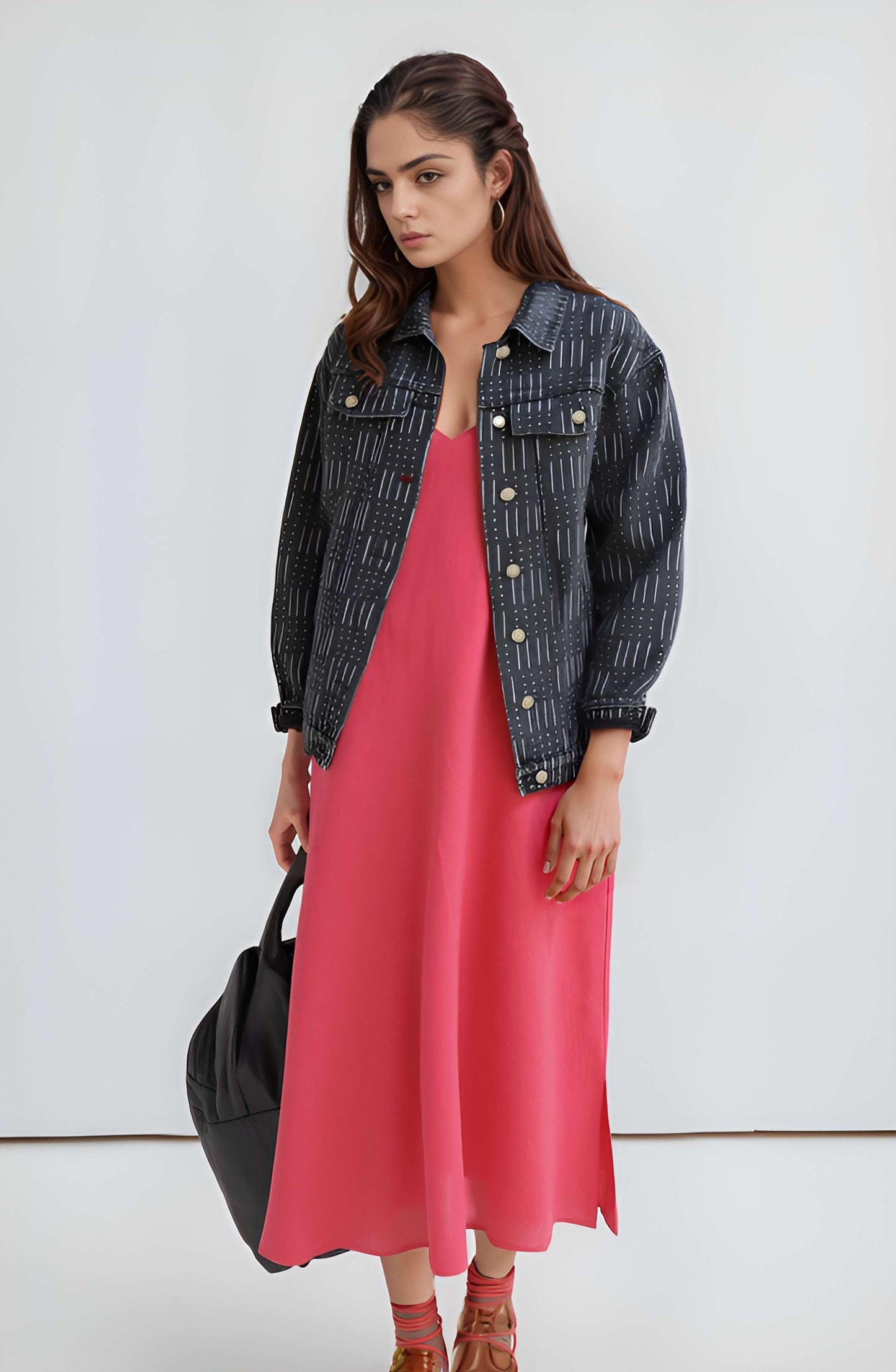 Spaghetti Strap Linen Slip Dress ASPEN with Pockets