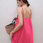 Spaghetti Strap Linen Slip Dress ASPEN with Pockets