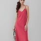 Spaghetti Strap Linen Slip Dress ASPEN with Pockets