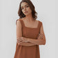 Square Neck Linen Dress BORDEAUX Sleeveless Tank
