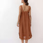 Square Neck Linen Dress BORDEAUX Sleeveless Tank