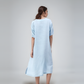 V-Neck Half-Sleeve Linen Shift Dress TROYES