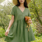 V-Neck Linen Mini Sundress TOULOUSE for Summer