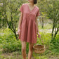 V-Neck Linen Mini Sundress TOULOUSE for Summer