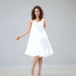 V-Neck Loose Fit Linen Midi Dress GENEVA for Plus Size