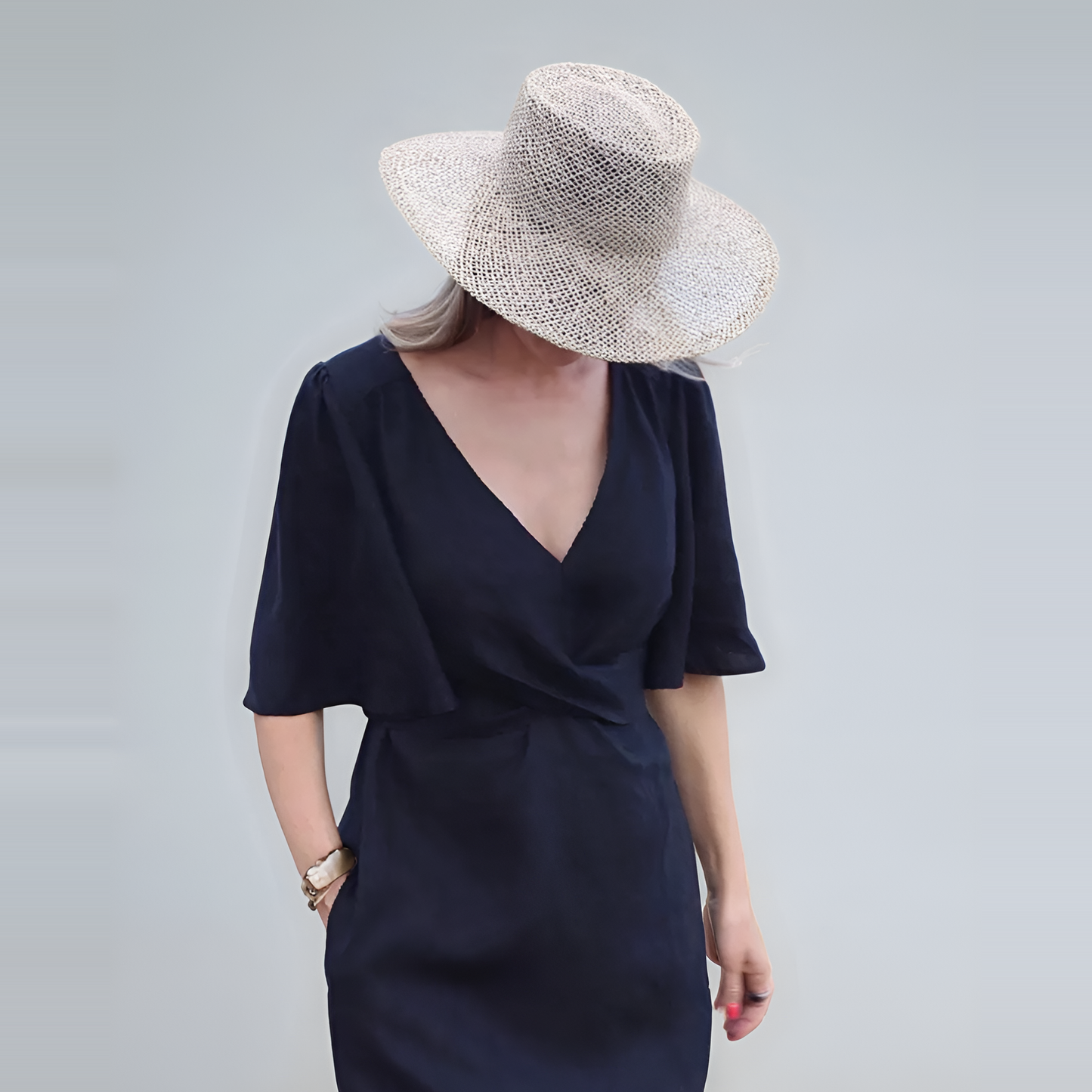 V-Neck Maxi Wrap Linen Dress CANNES for Resort Wear