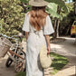 V-Neck Maxi Wrap Linen Dress CANNES for Resort Wear