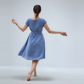 Wide Skirt Linen Dress ANGERS with Pockets Belt