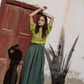 Wrap Style Linen Midi Skirt ARLES with Pockets