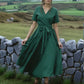 Wrap Linen Dress NANTES Romantic Wide Skirt
